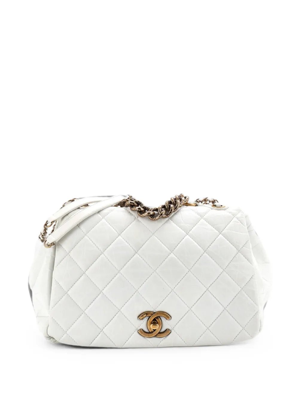 Pondichery Flap Bag Quilted Aged Calfskin Large shoulder bag