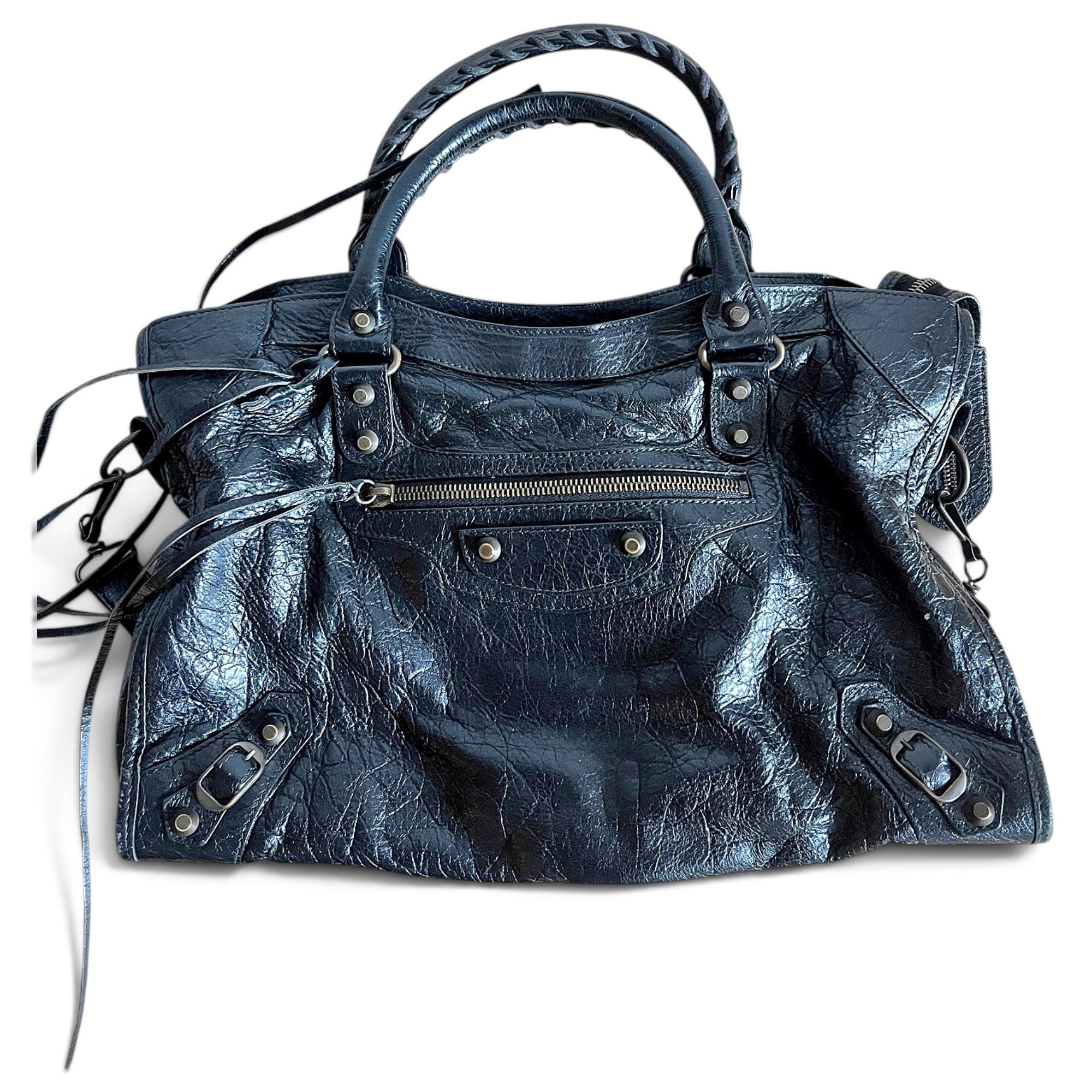 City leather handbag