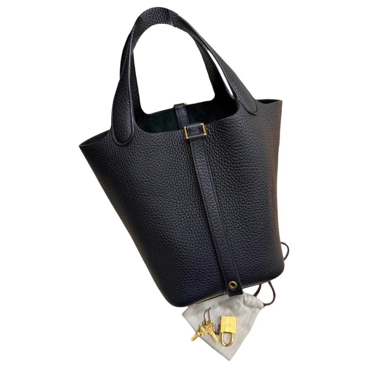 Picotin leather tote