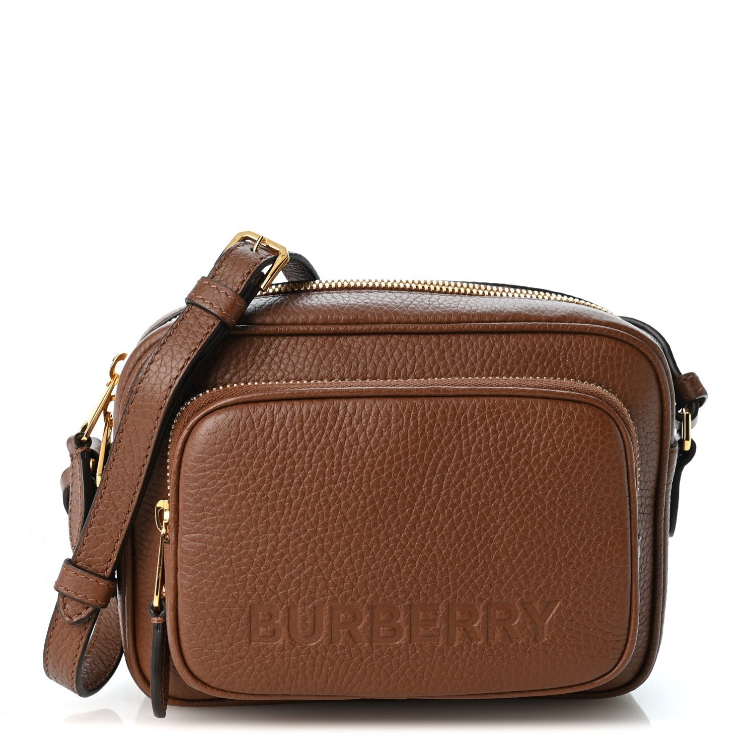 Burberry Grained Calfskin Small Camera Bag Tan