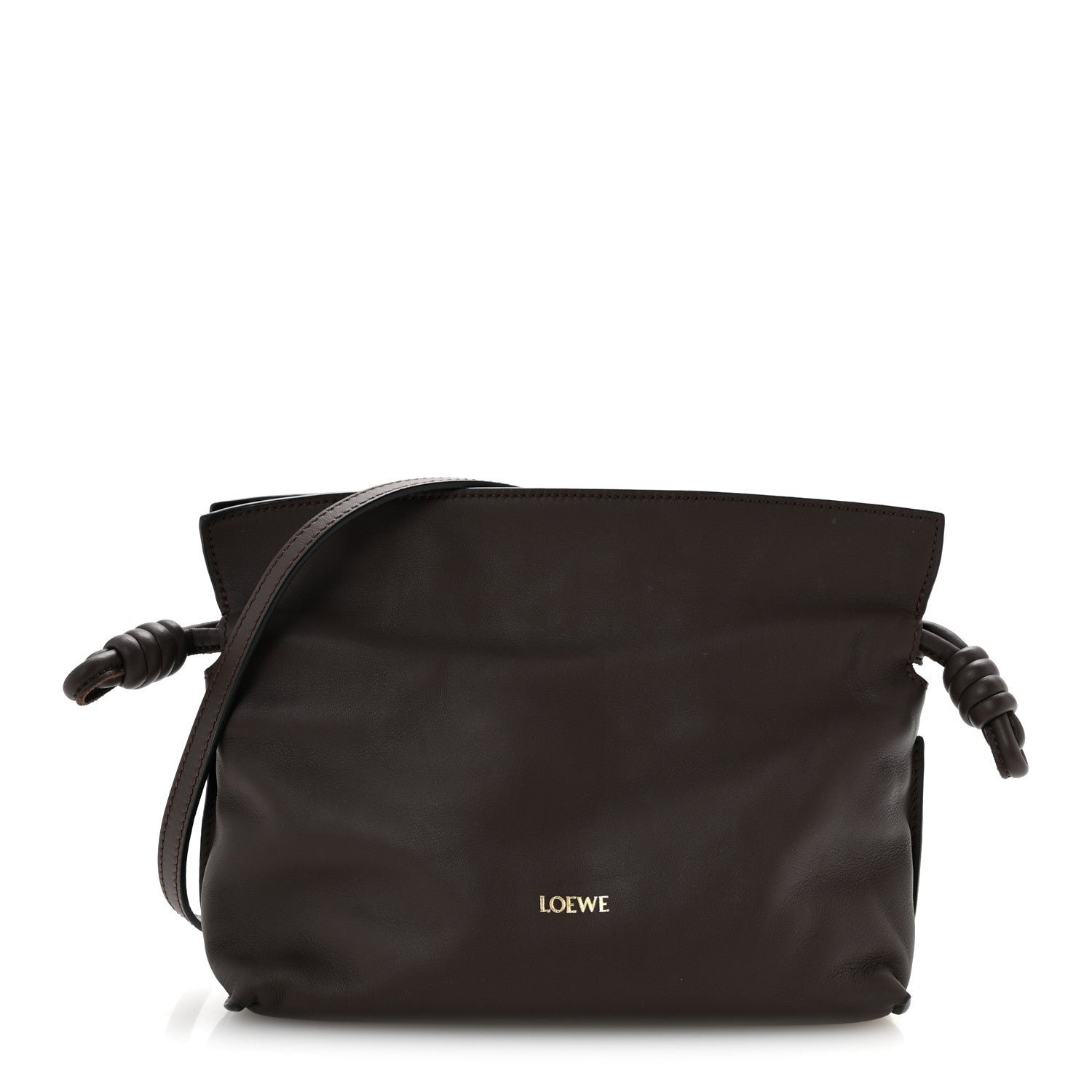 Loewe Calfskin Mini Flamenco Knot Bag Chocolate