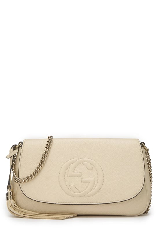 White Grained Leather Soho Crossbody