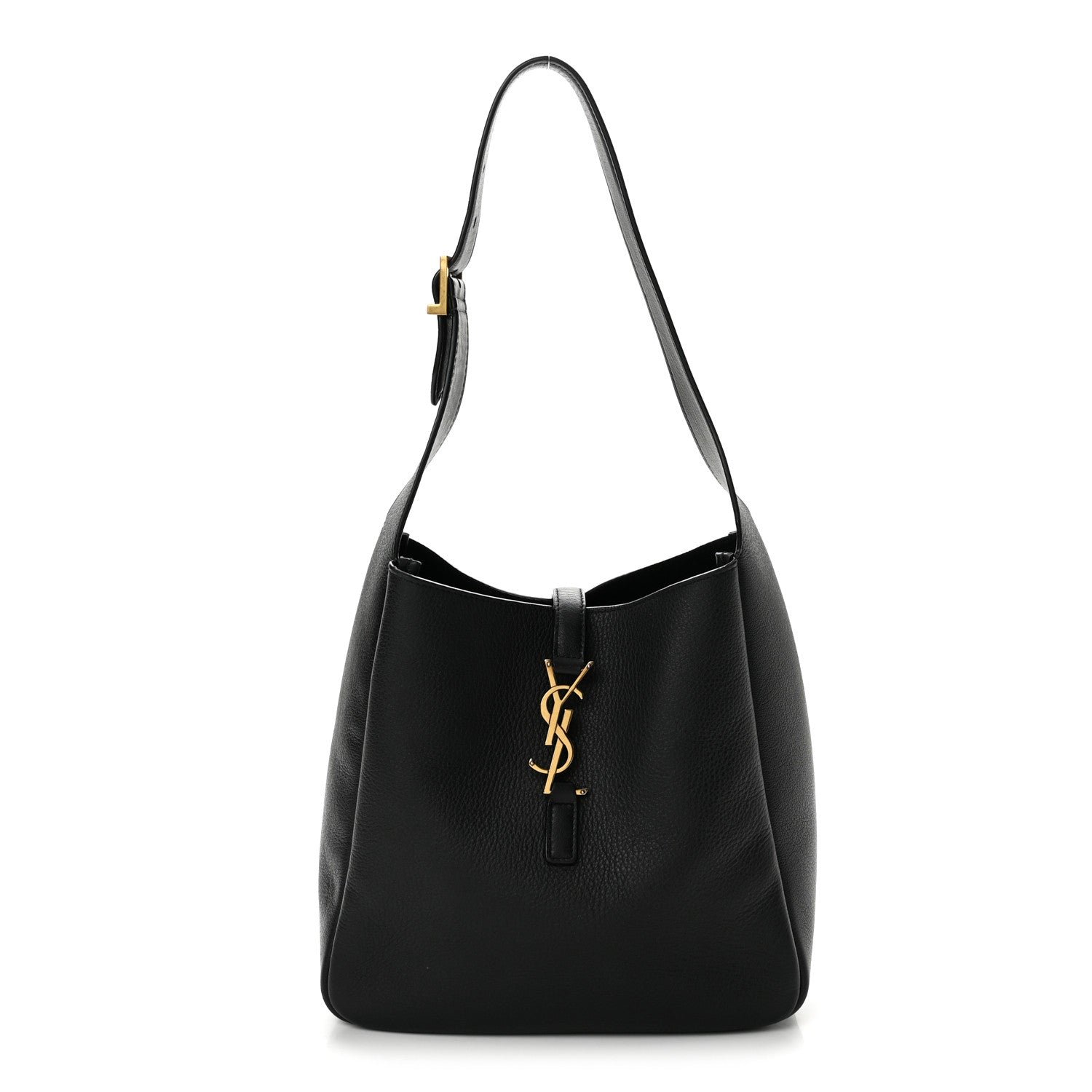 Saint Laurent Saint Laurent Grained Calfskin Small Le 5 A 7 Soft Hobo Black
