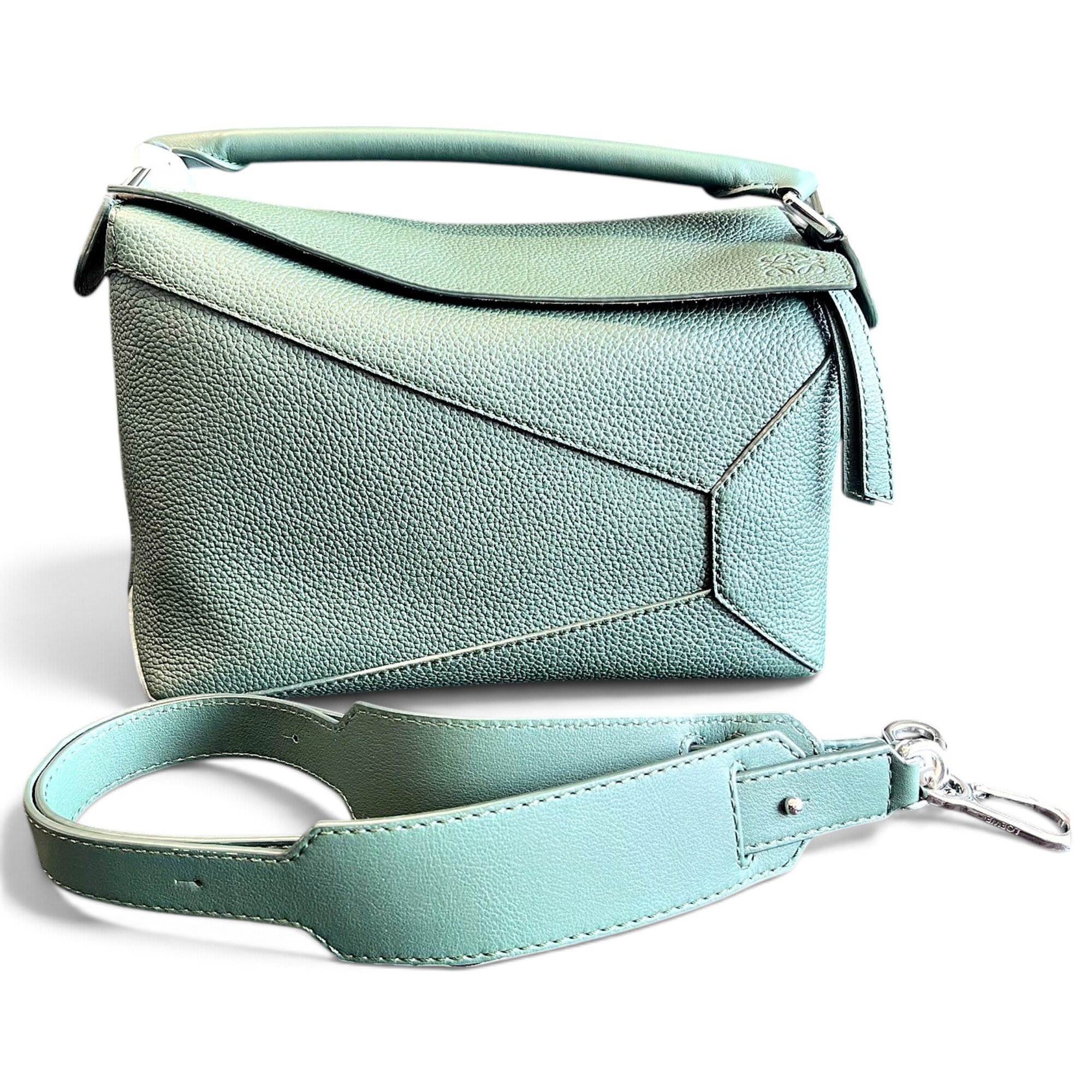 Puzzle leather handbag