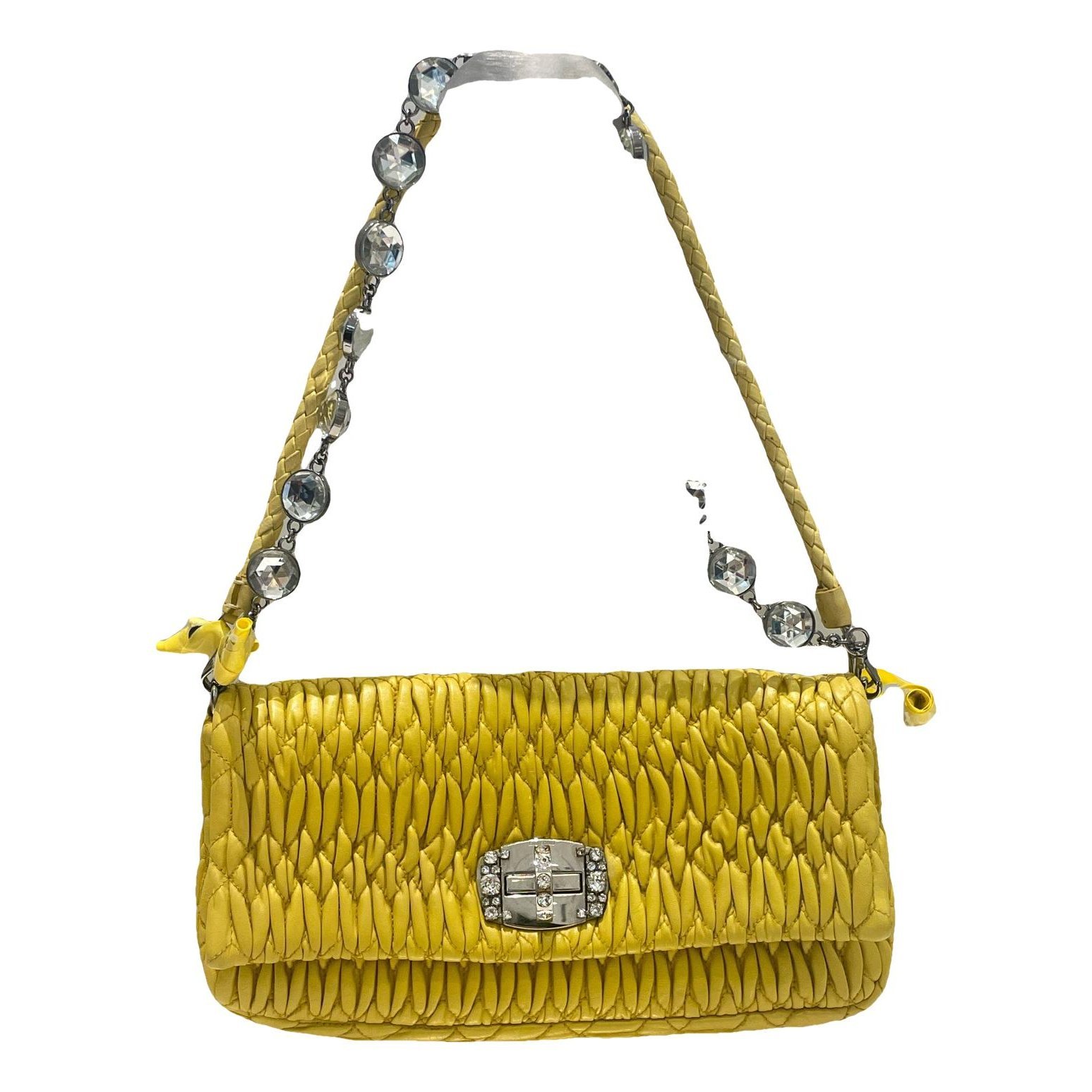 Miu Crystal leather handbag