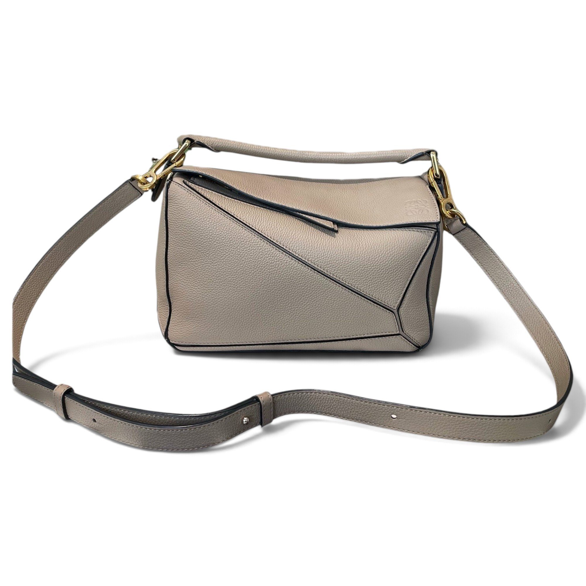 Puzzle leather handbag