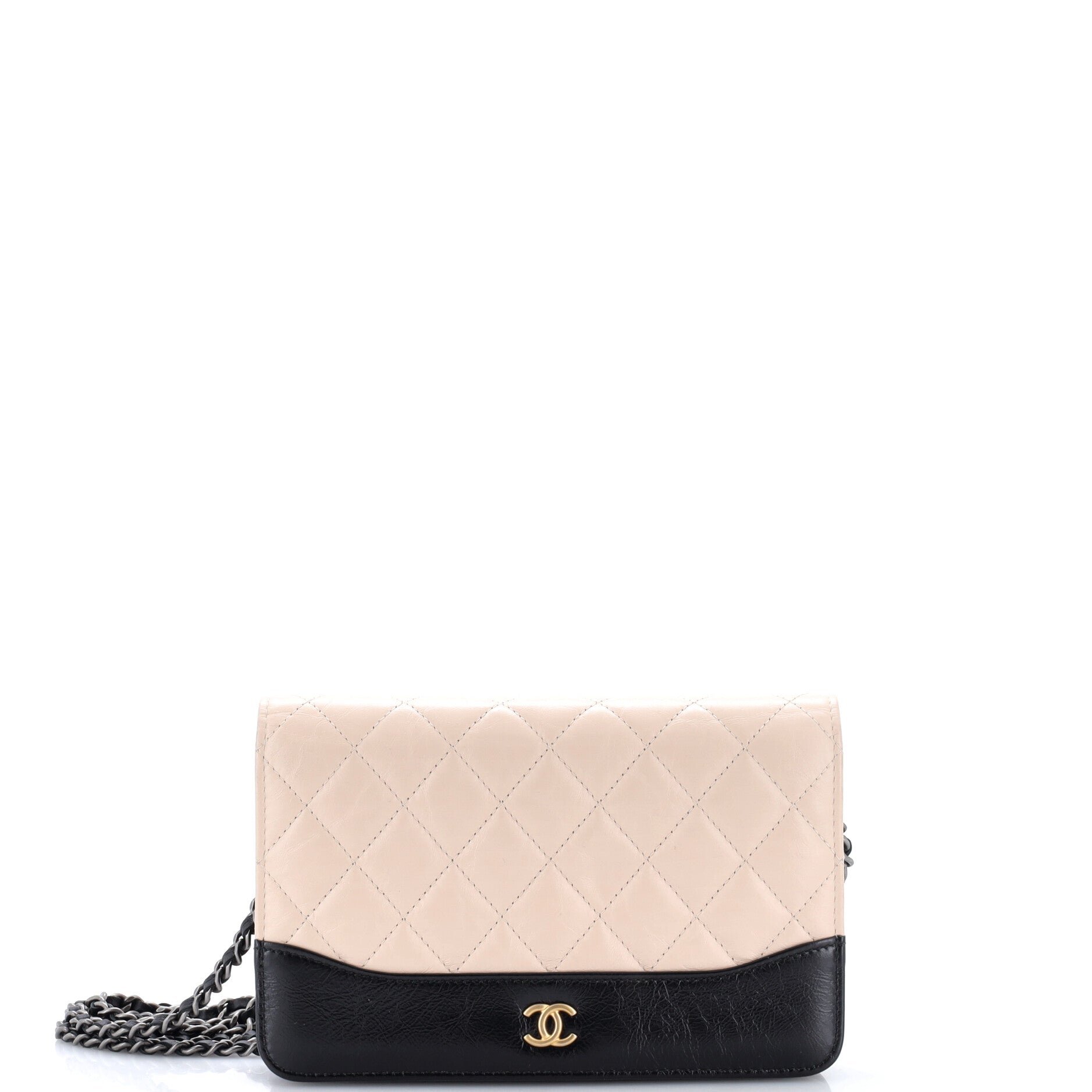 Gabrielle Wallet on Chain Quilted Aged Calfskin