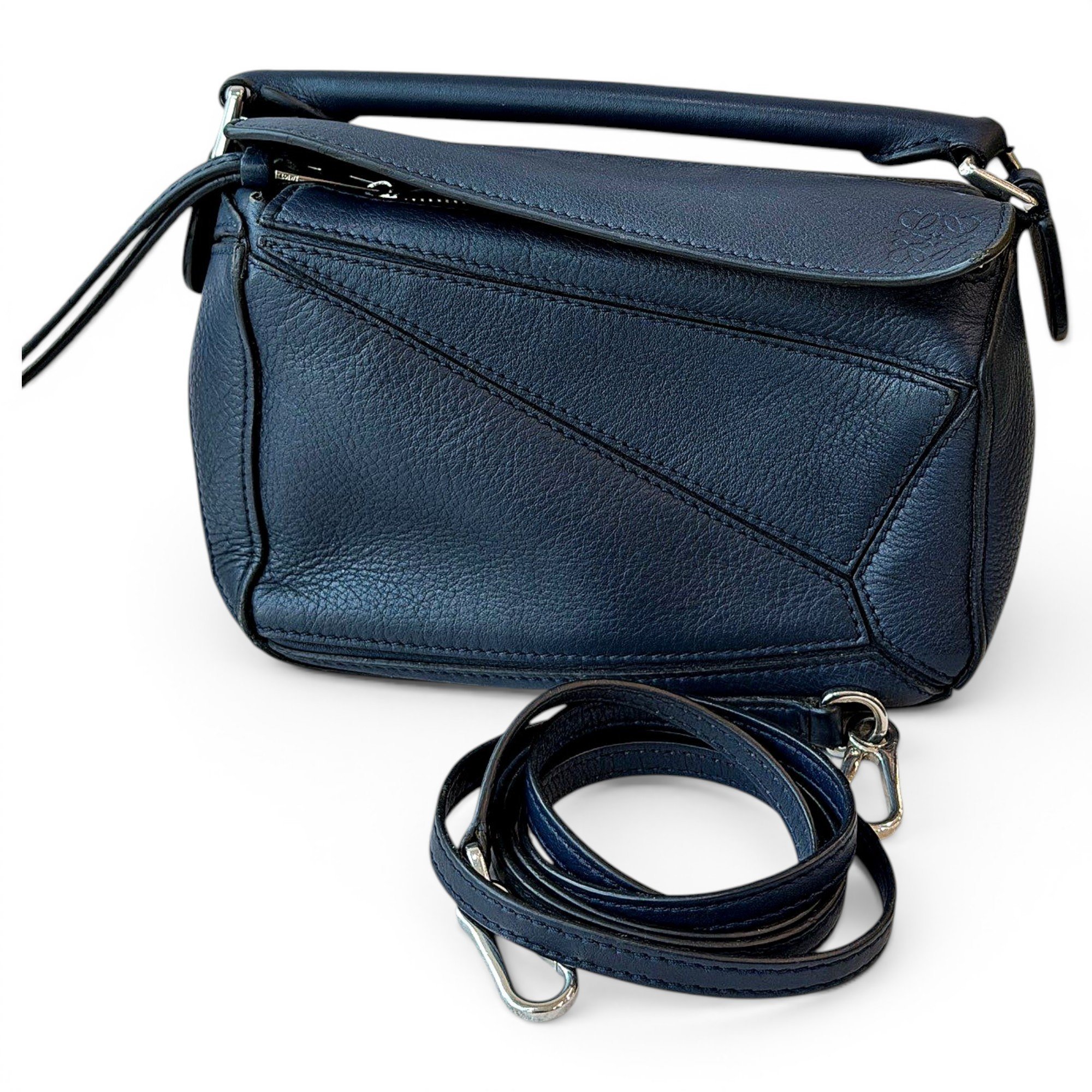 Puzzle leather handbag