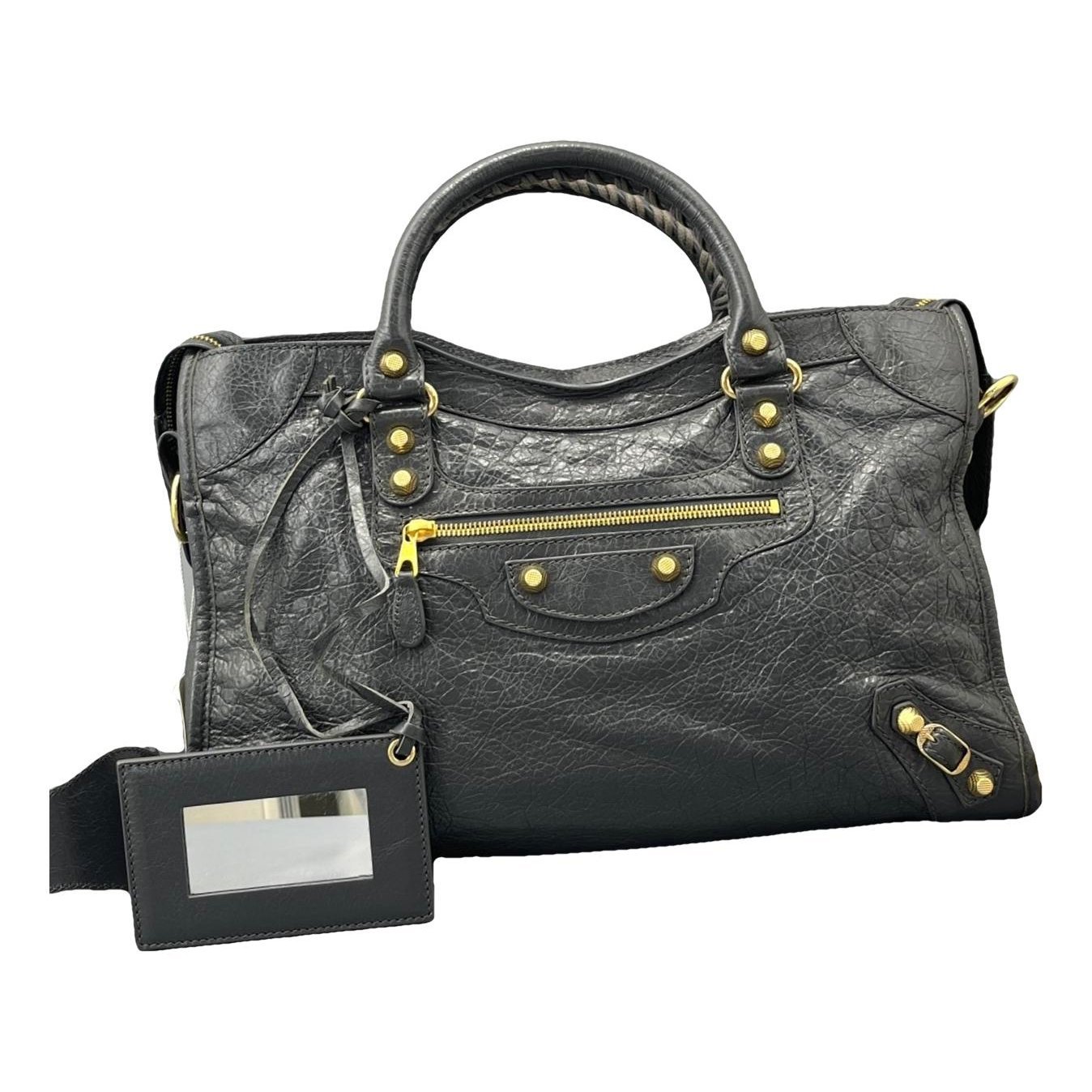 City leather handbag
