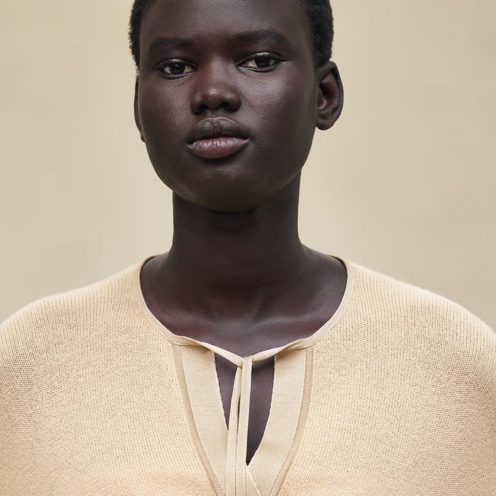 Beige Lumière Wrap Cashmere Cardigan