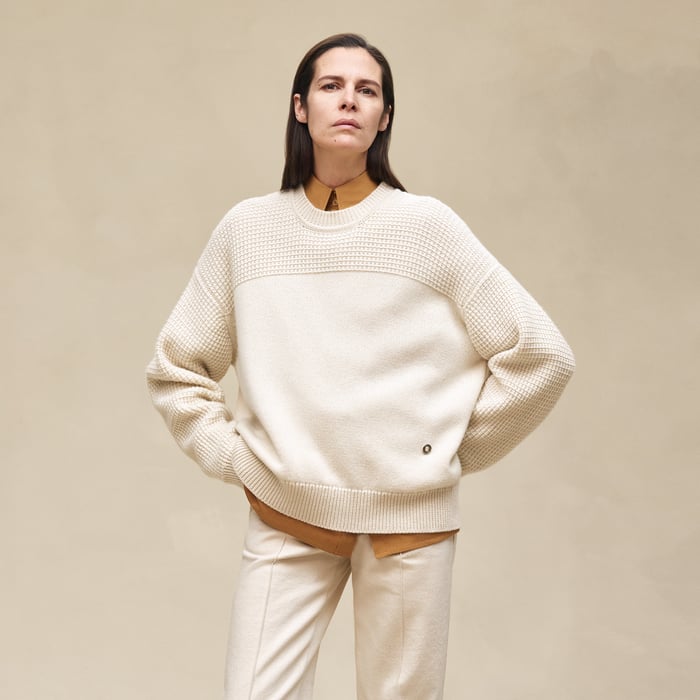 Blanc Naturel Cashmere Long-sleeve Sweater
