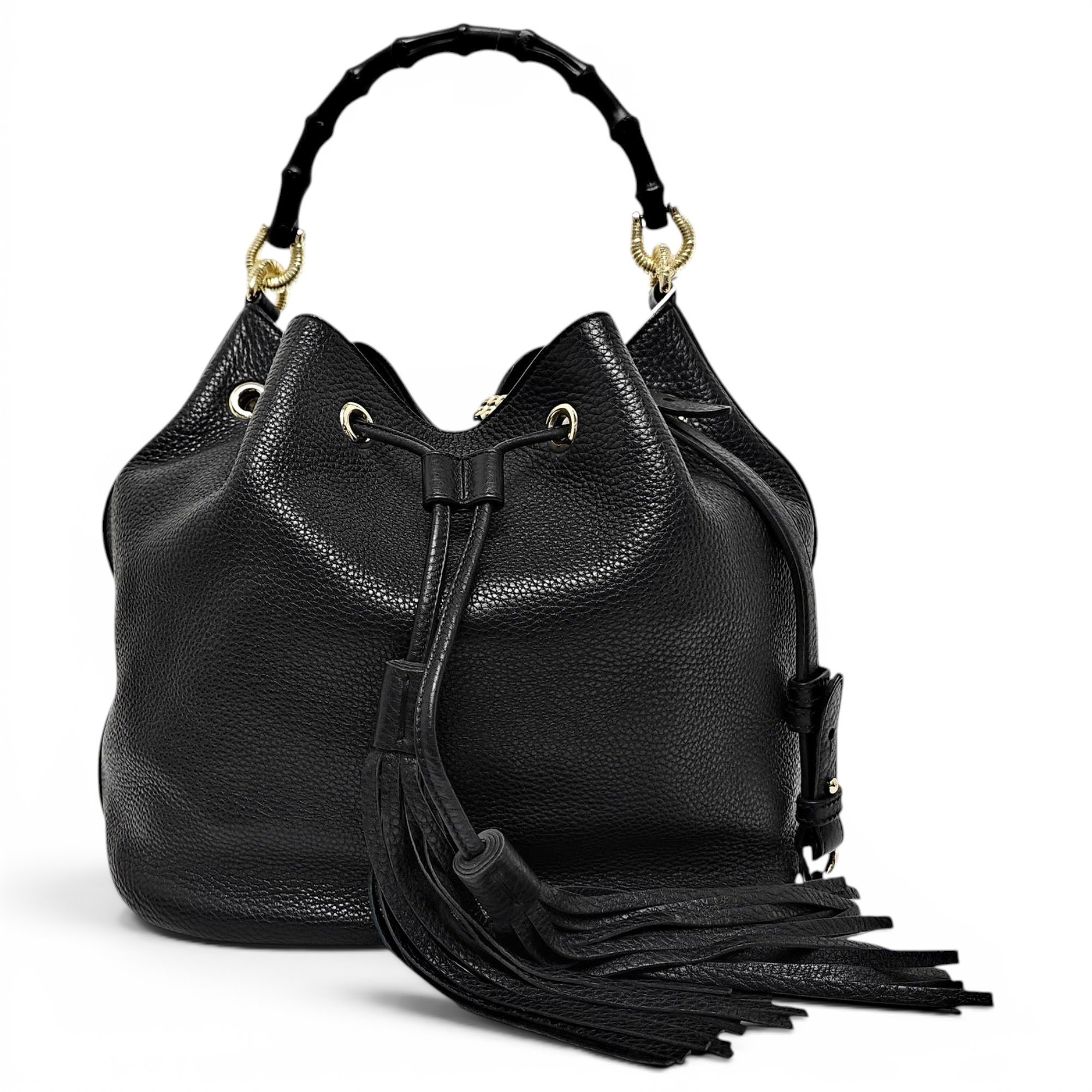 Bamboo Top Handle leather handbag