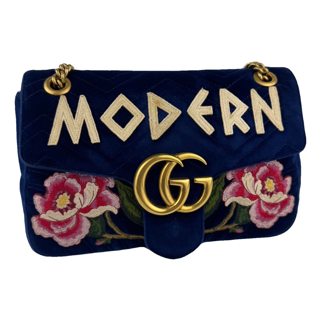 GG Marmont Chain Flap velvet crossbody bag