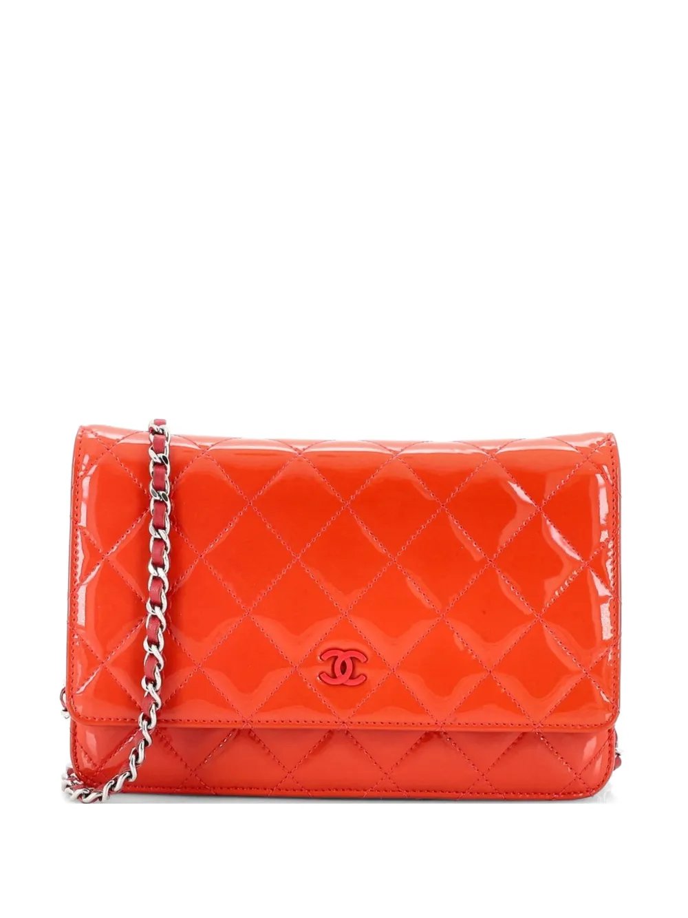 Wallet on Chain Quilted Patent crossbody bag