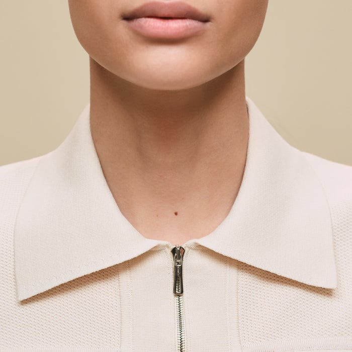 Beige Amande Zipped Jacket
