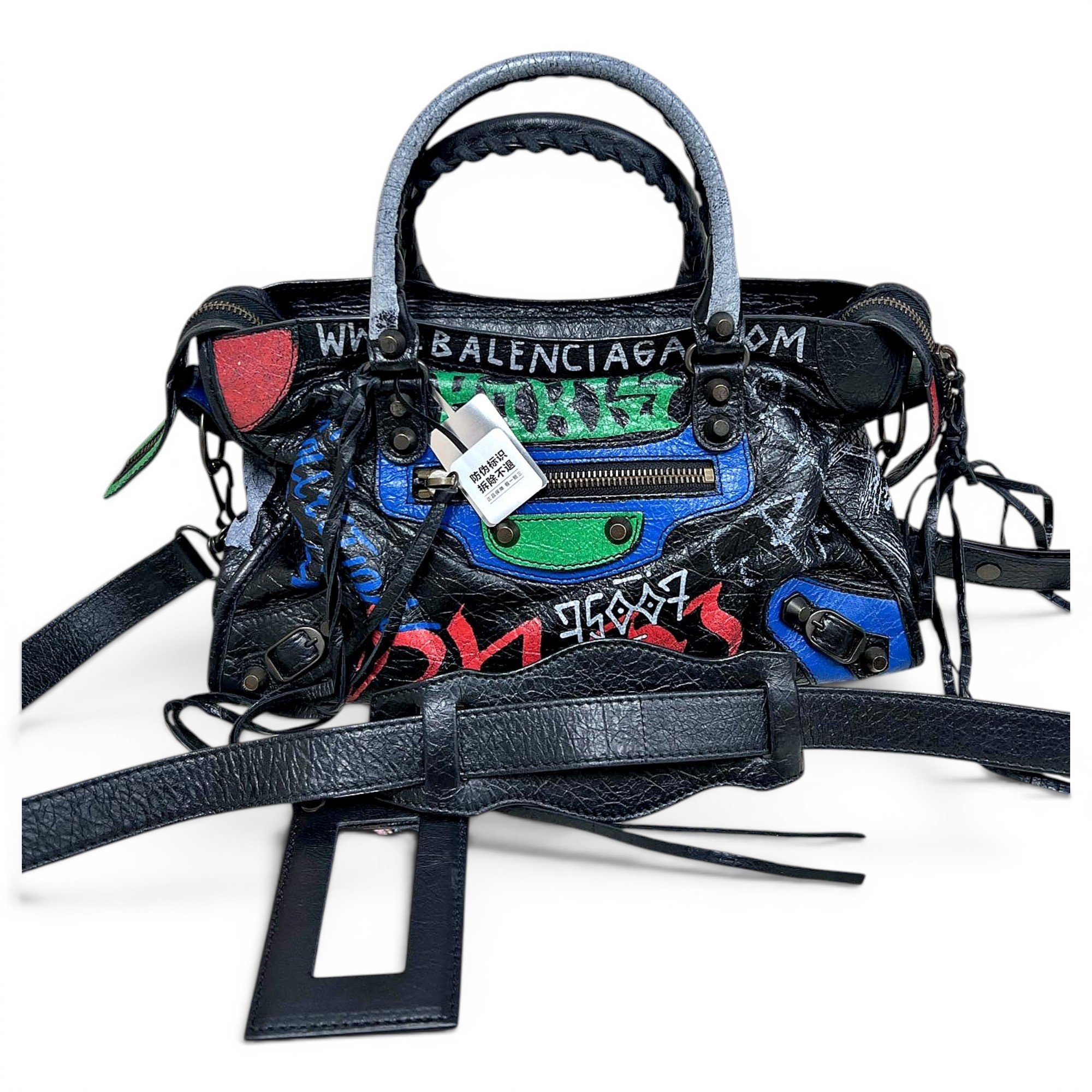 City leather handbag