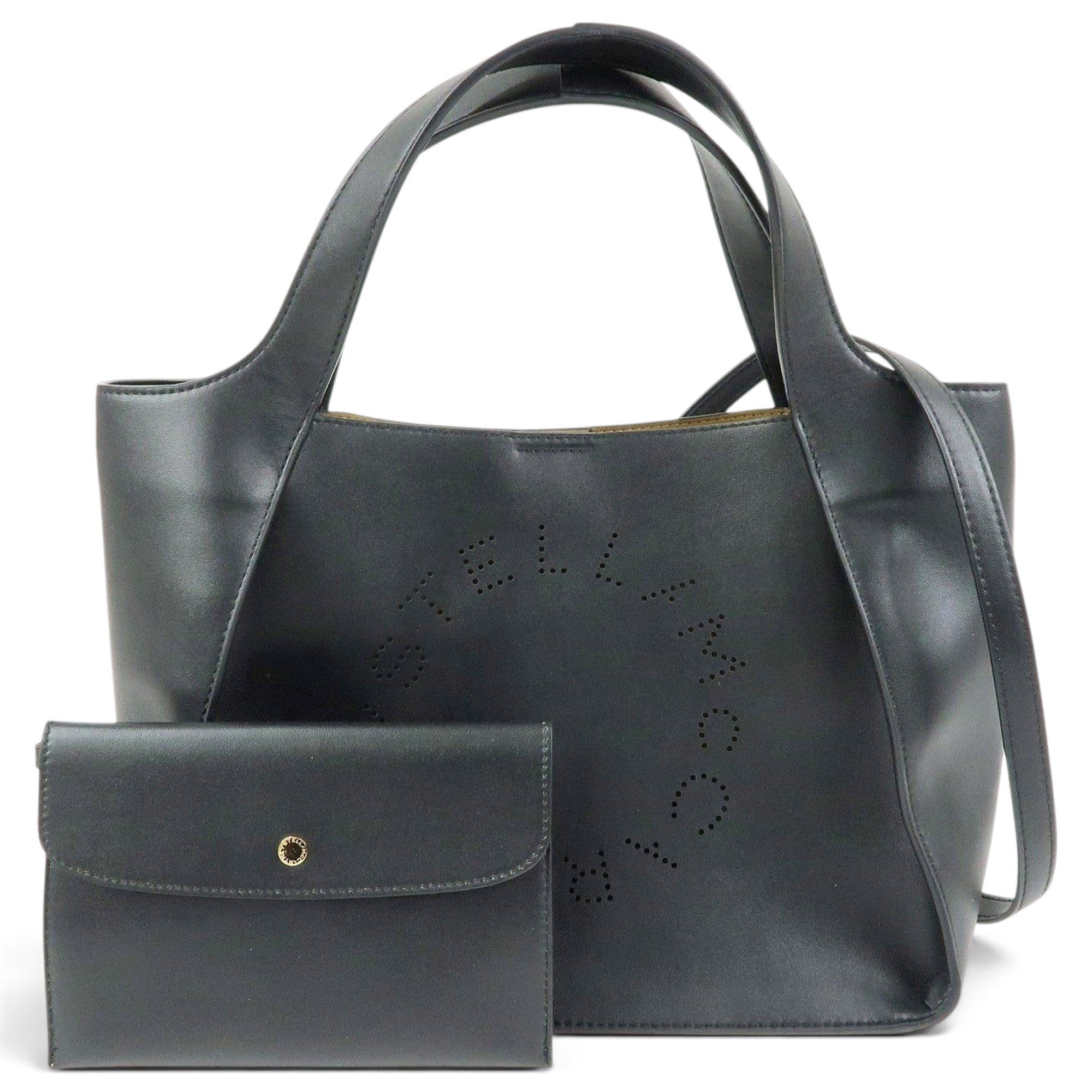 Logo leather tote