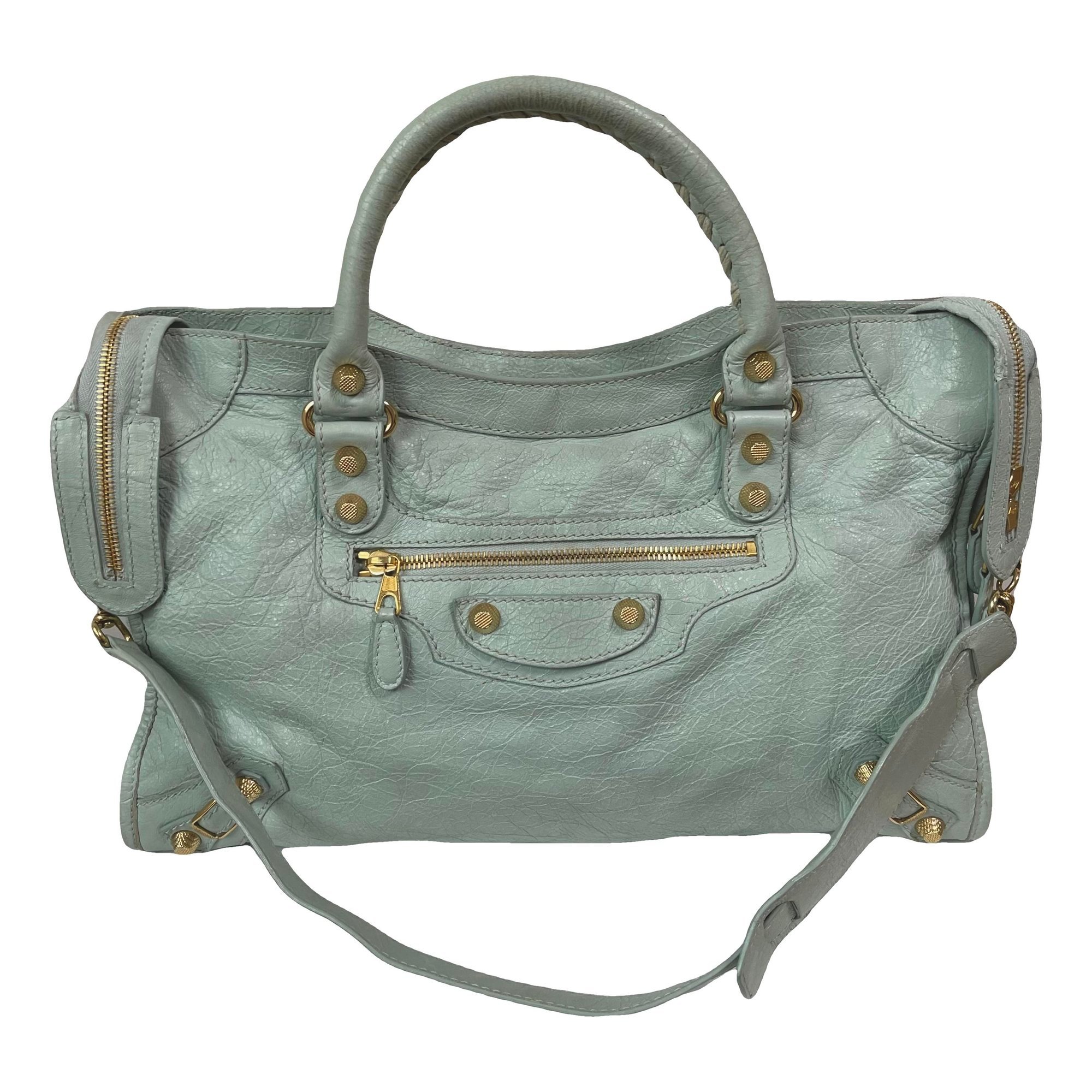 City leather handbag