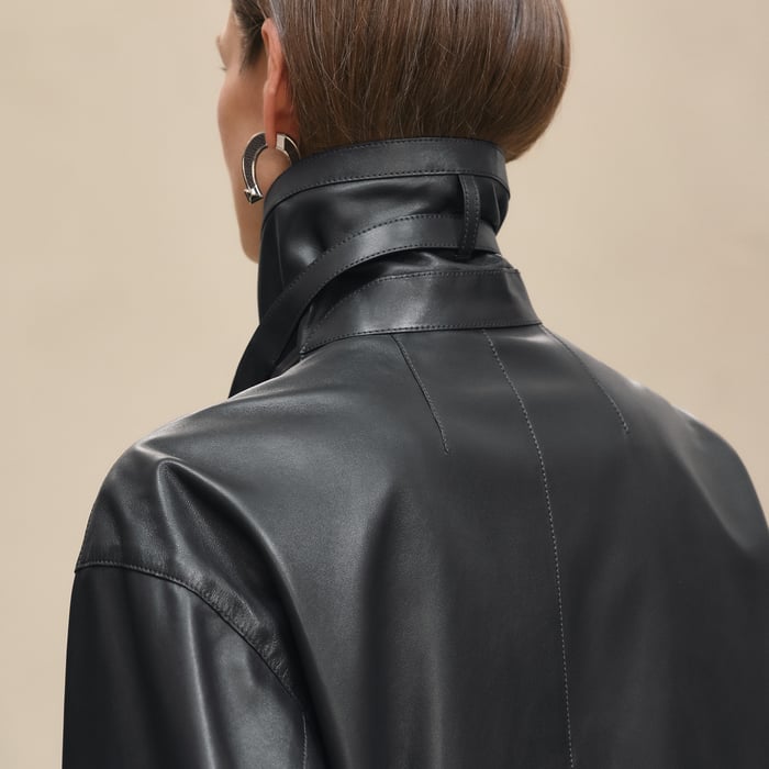 Gris Ardoise Shirt With Asymmetric Collar