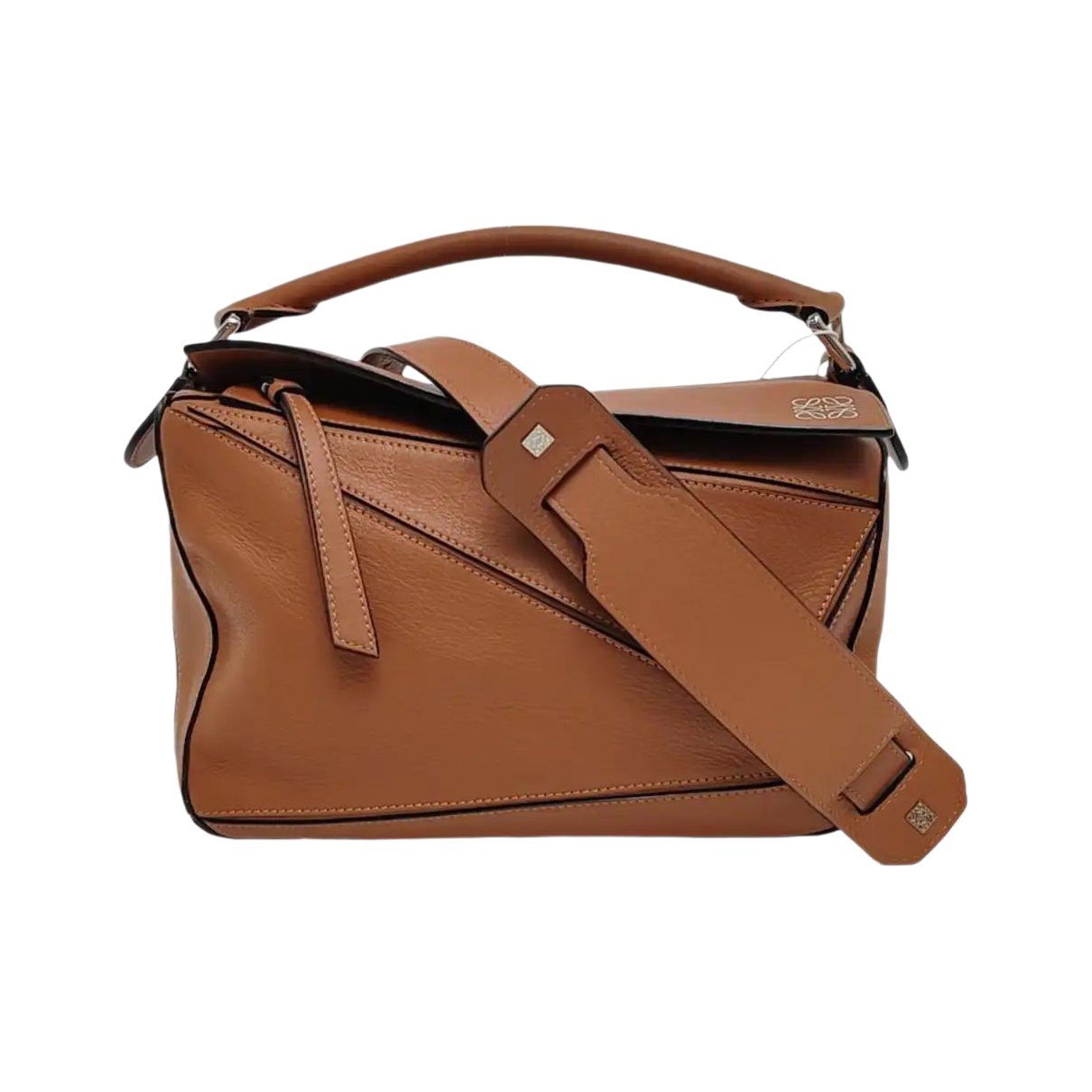 Puzzle leather handbag