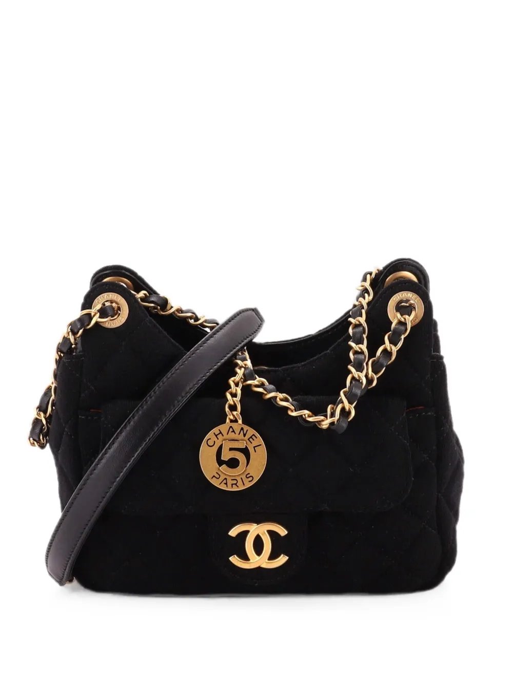 Wavy CC Quilted Jersey Small hobo bag