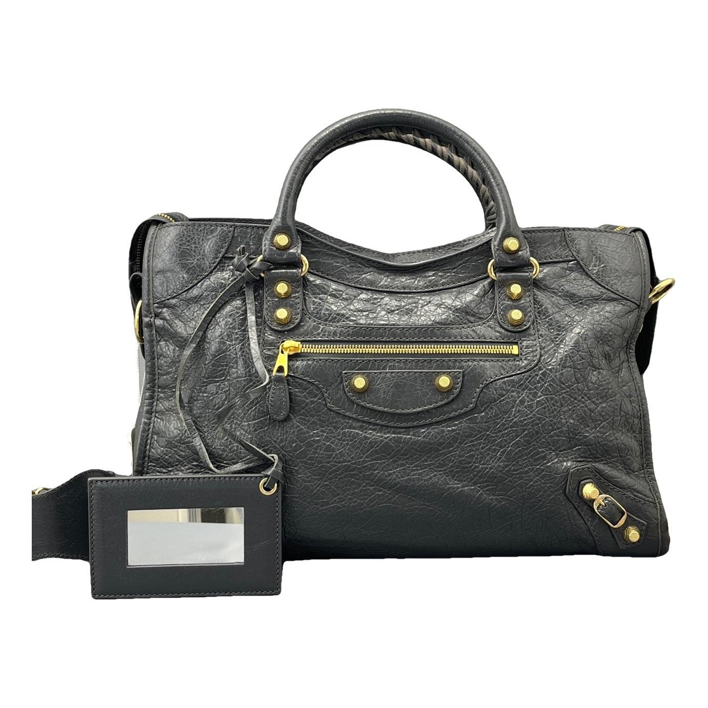 City leather handbag