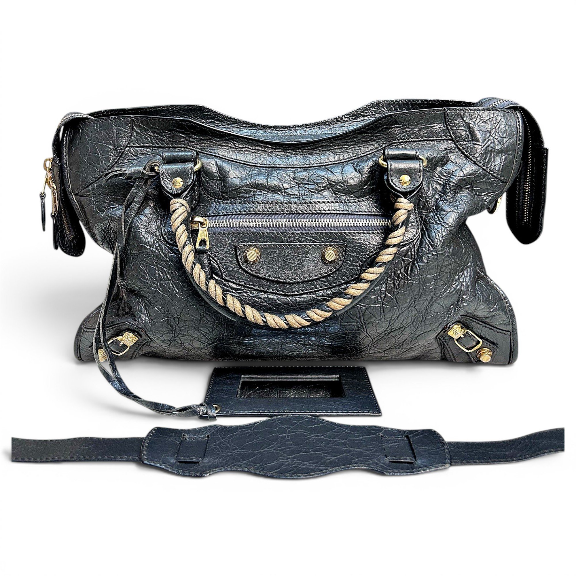 City leather handbag