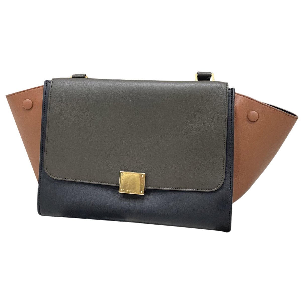 Trapèze leather handbag