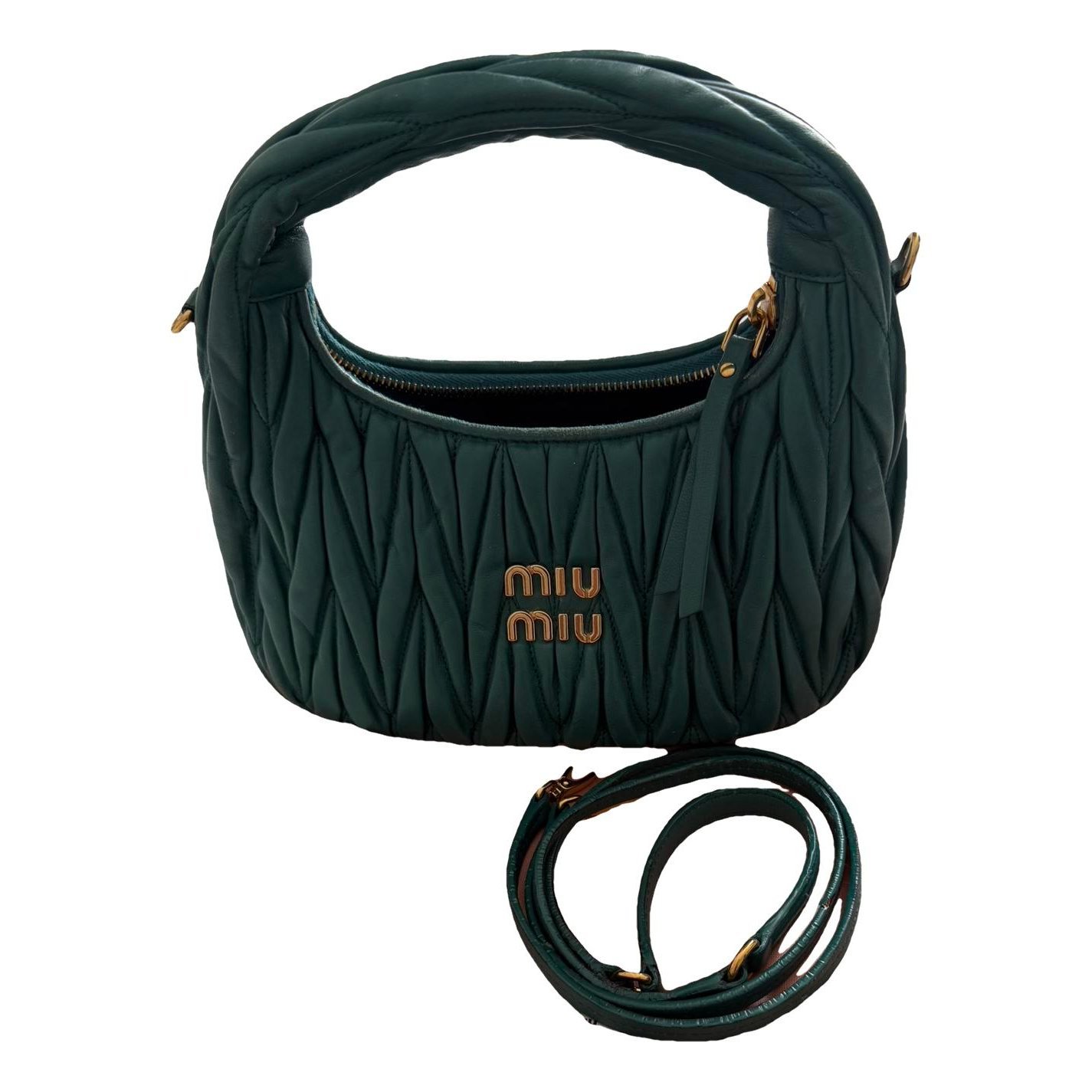 Miu Wander leather crossbody bag