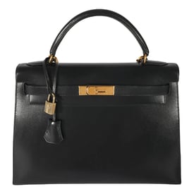 Hermes Kelly 32 Handbag Black Leather