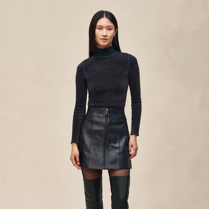 Bleu Noir A-line Miniskirt