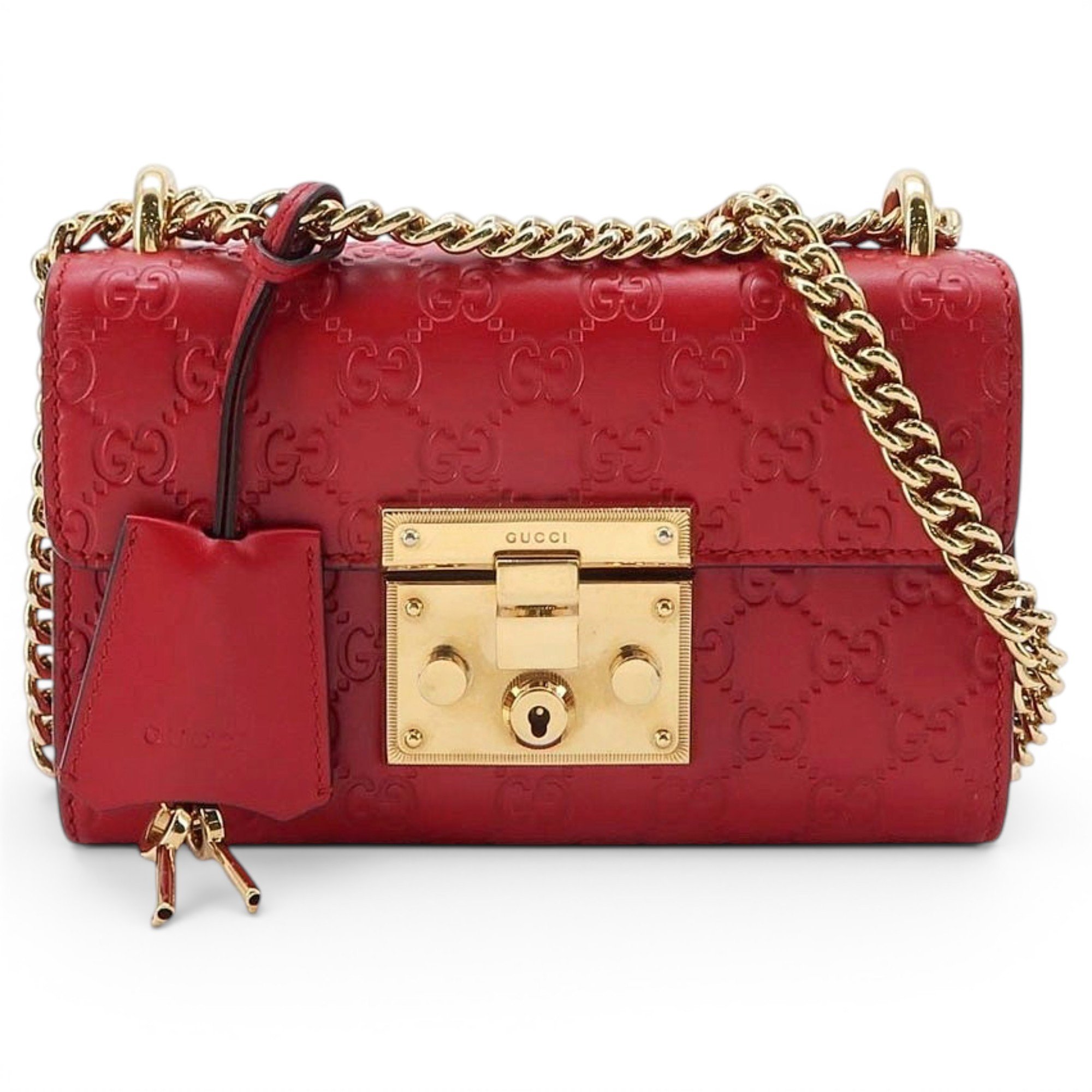 Padlock leather handbag