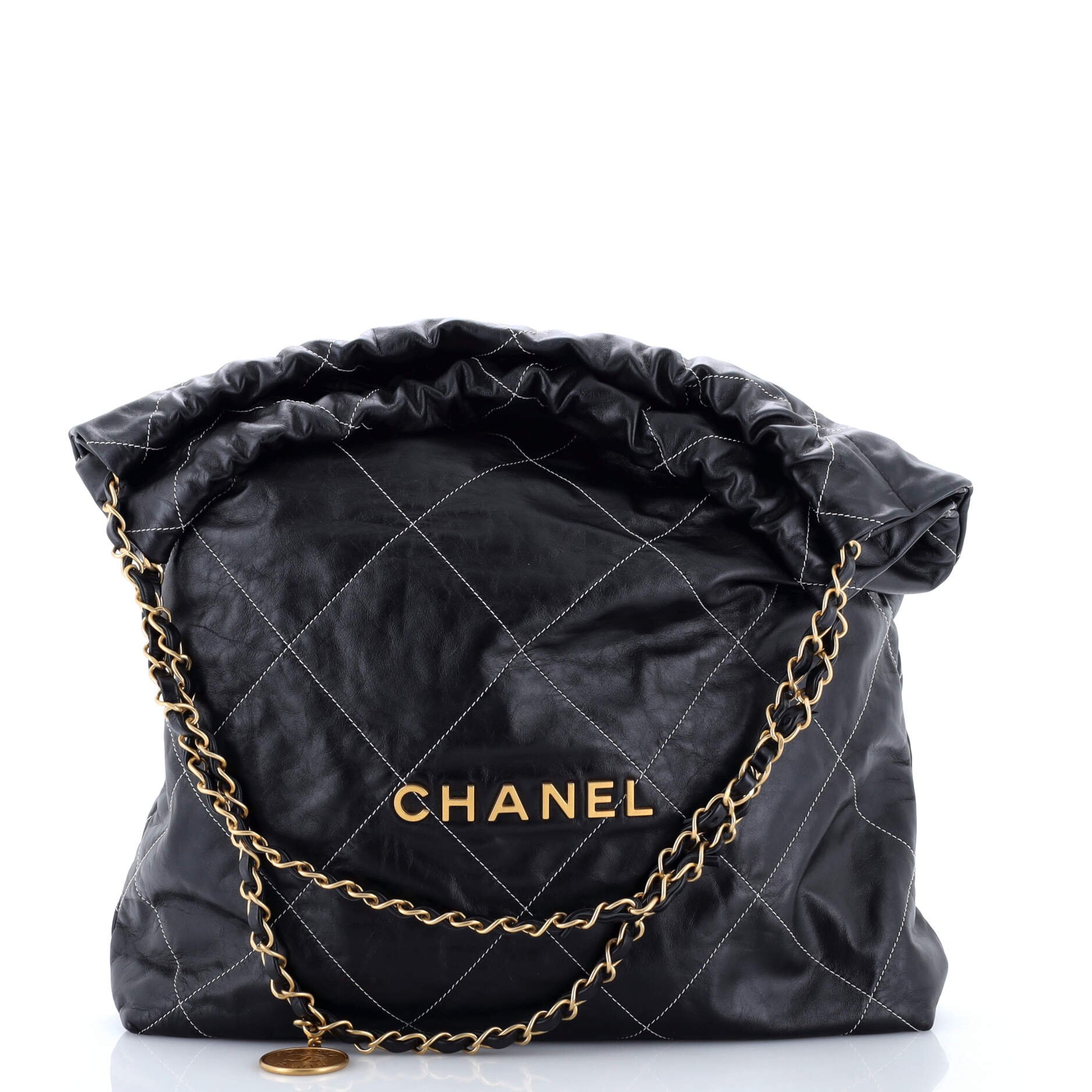 Chanel 22 Chain Hobo Quilted Calfskin Large