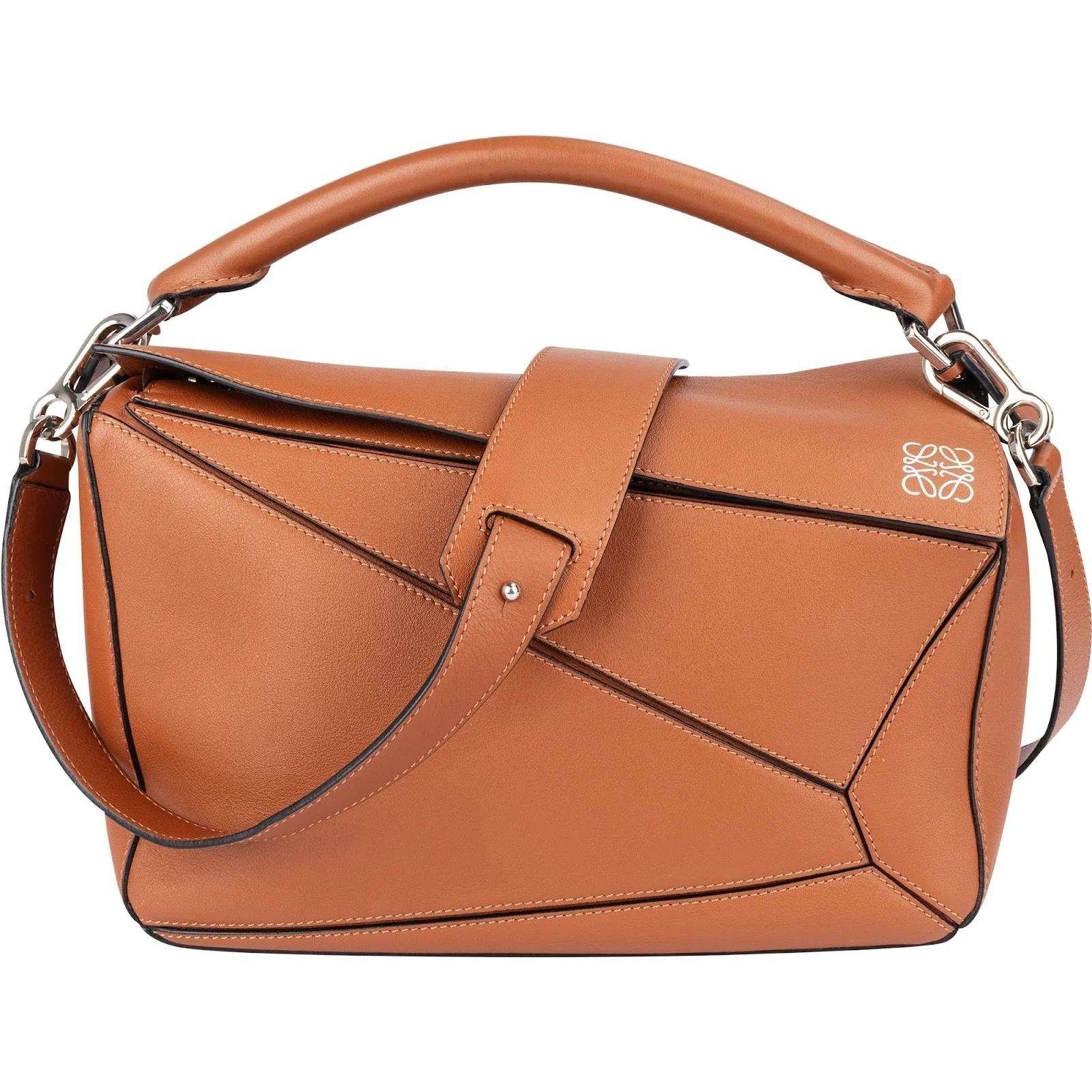 Puzzle leather handbag