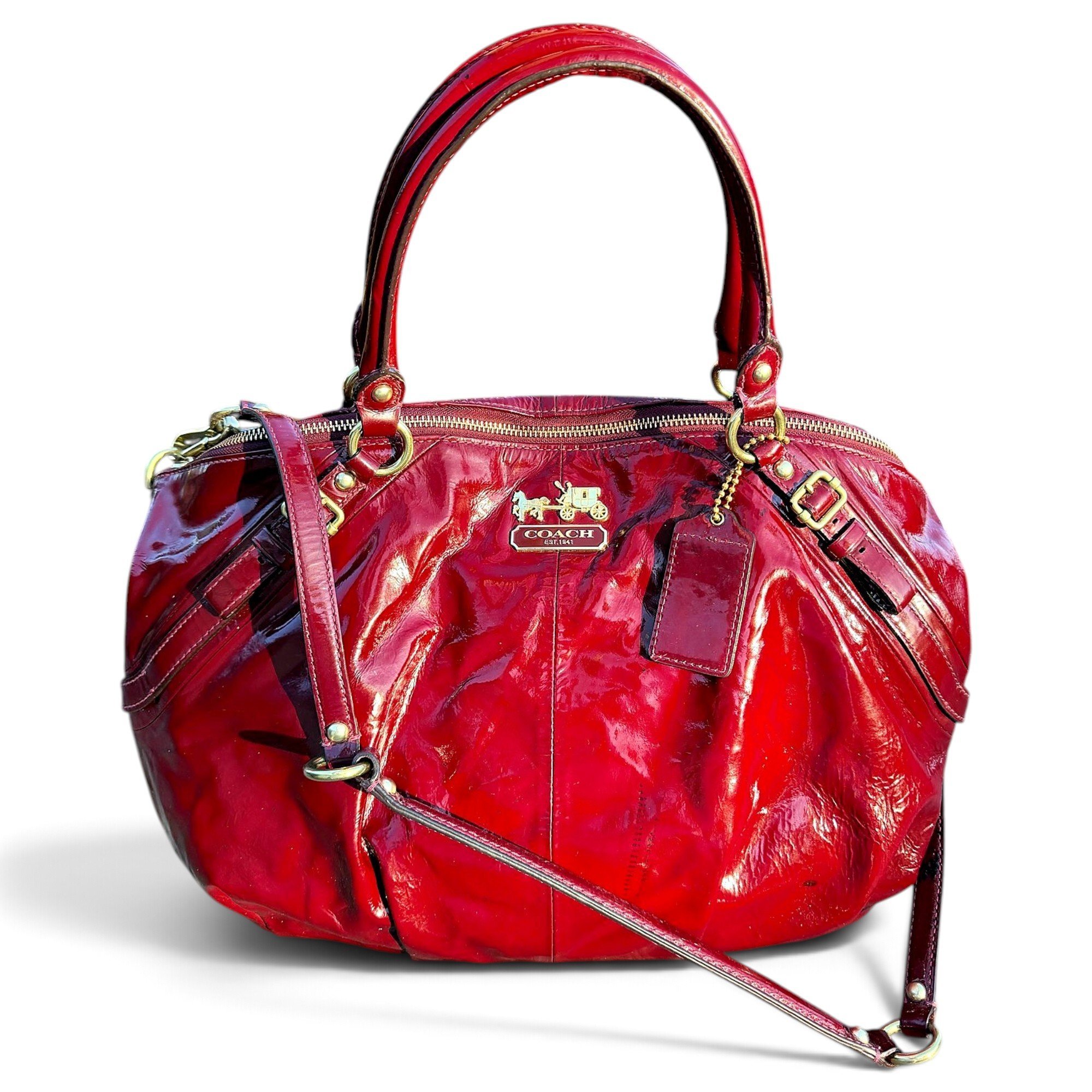 Patent leather handbag