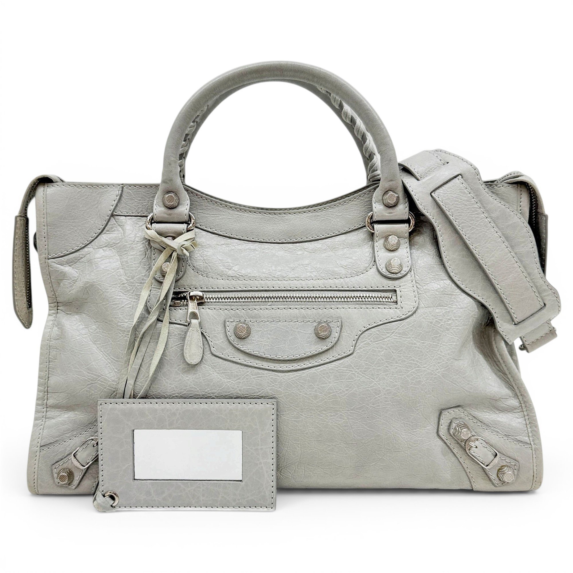 City leather handbag