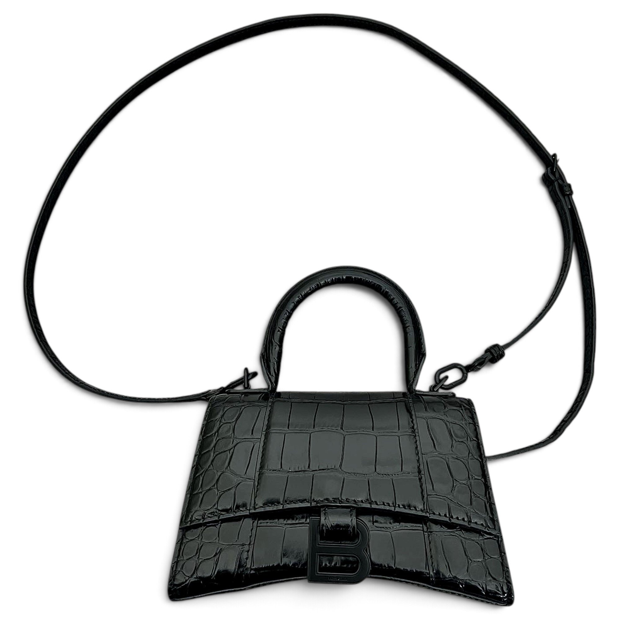 Hourglass leather handbag