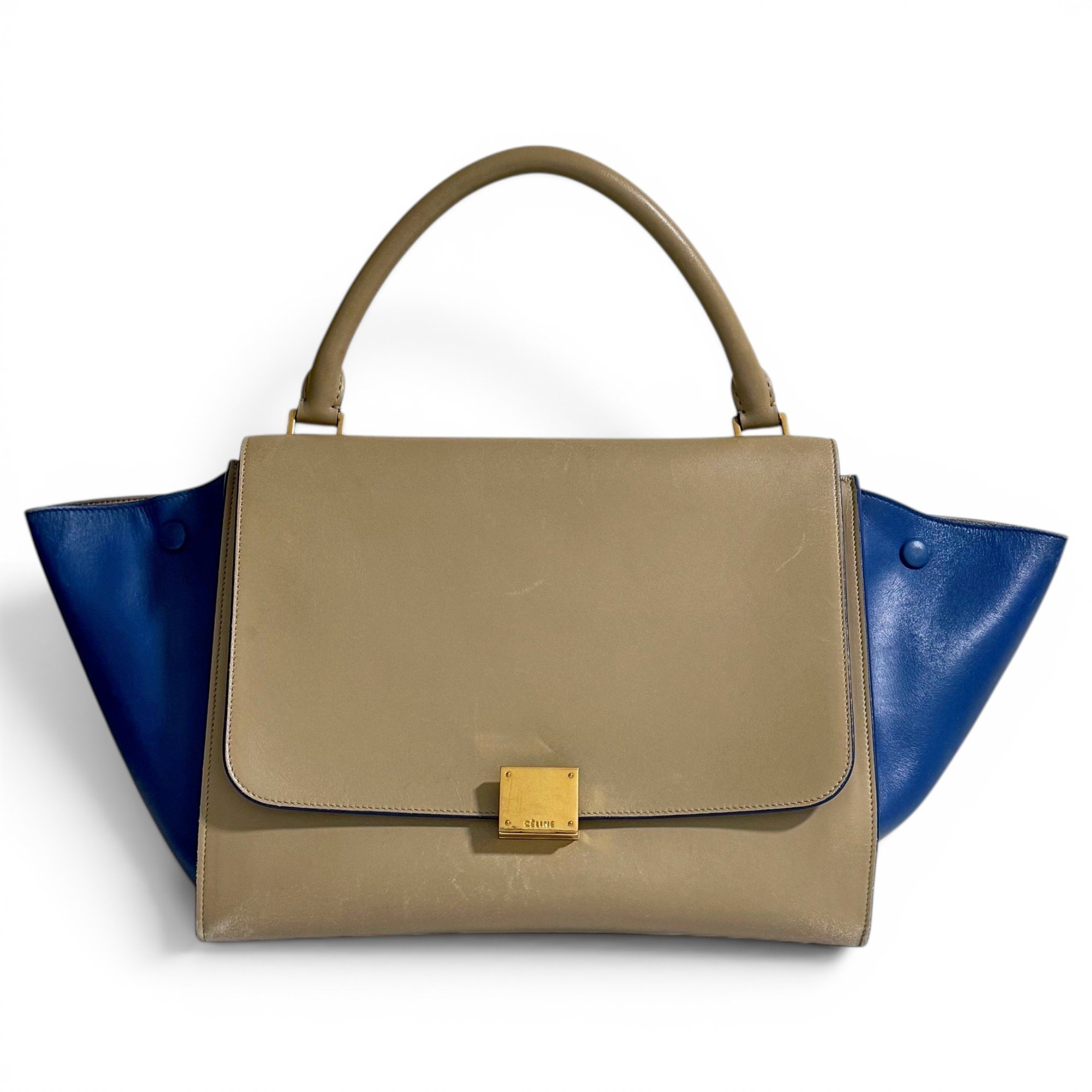 Trapèze leather handbag