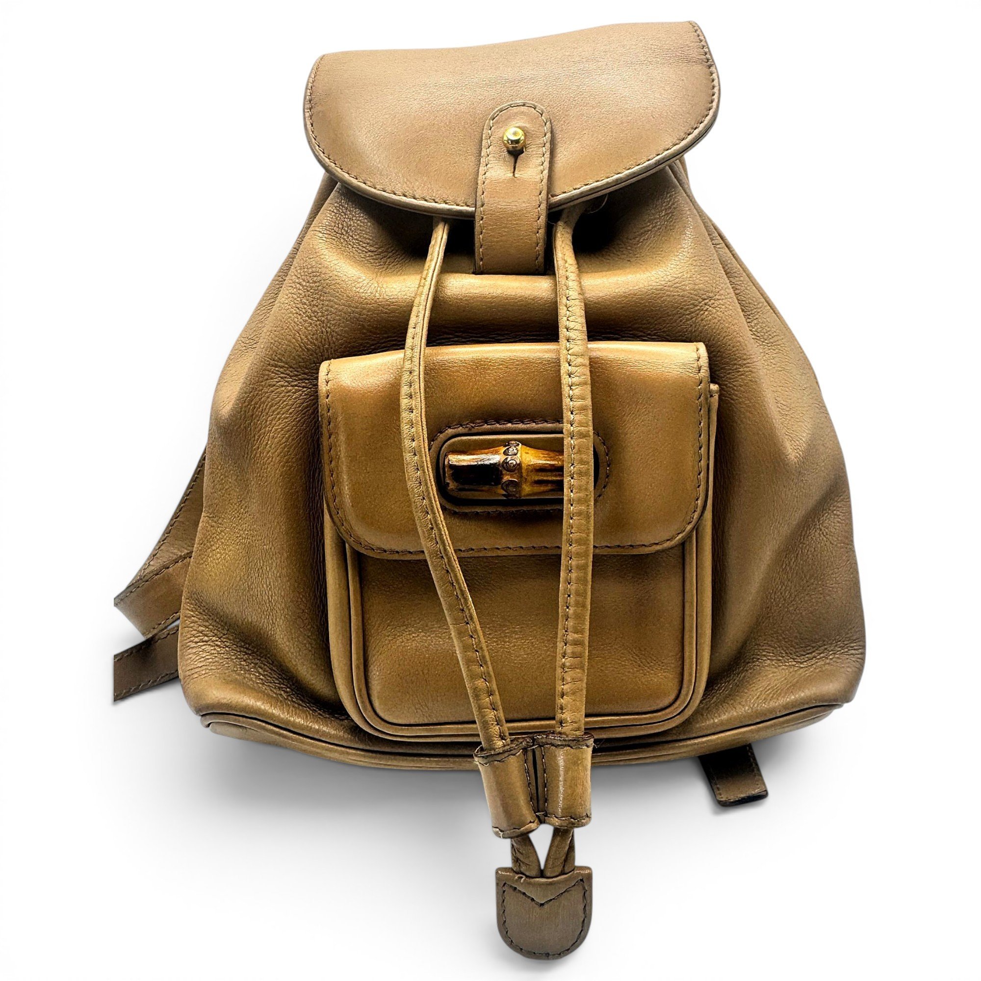 Vintage Bamboo leather backpack