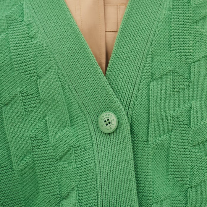 Vert Opaline "H" Long-sleeve Cardigan