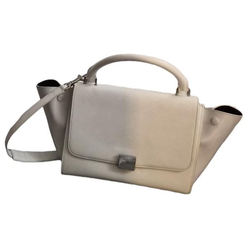 Trapèze leather handbag