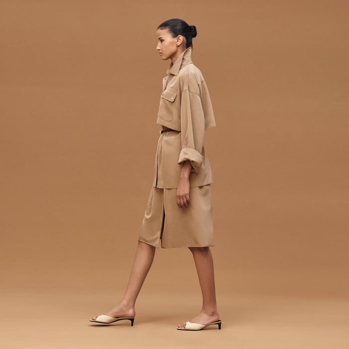 Beige Zénith Short Safari Coat