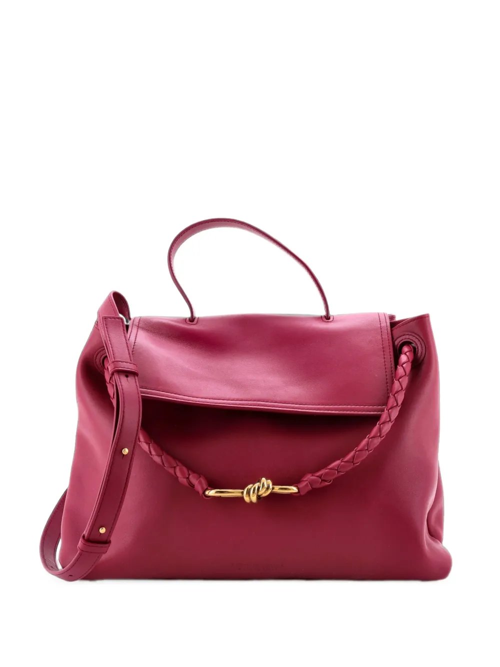 Bottega Veneta Ciao Ciao Top Handle Bag Leather with Intrecciato Detail Medium satchel