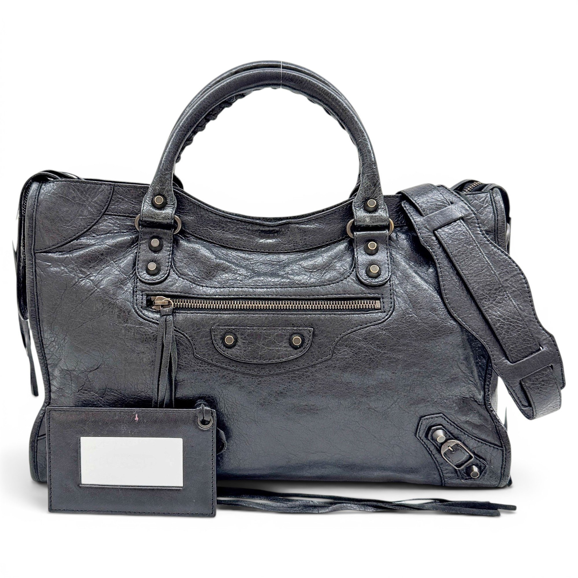 City leather handbag