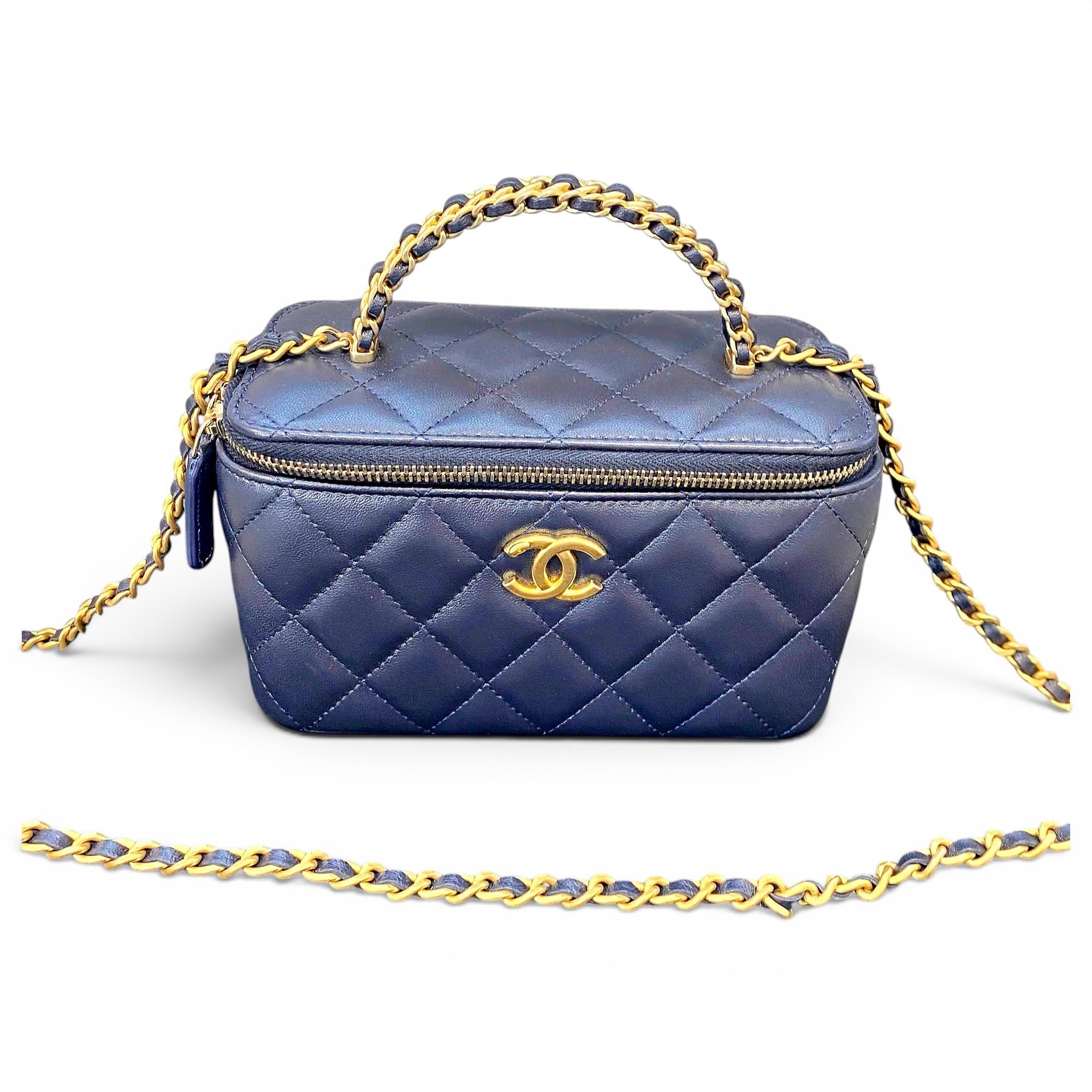 Vanity leather handbag