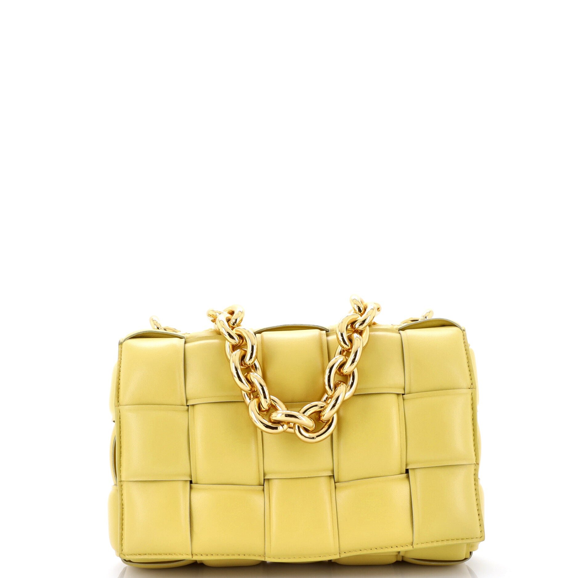 Cassette Chain Crossbody Bag Padded Maxi Intrecciato Leather