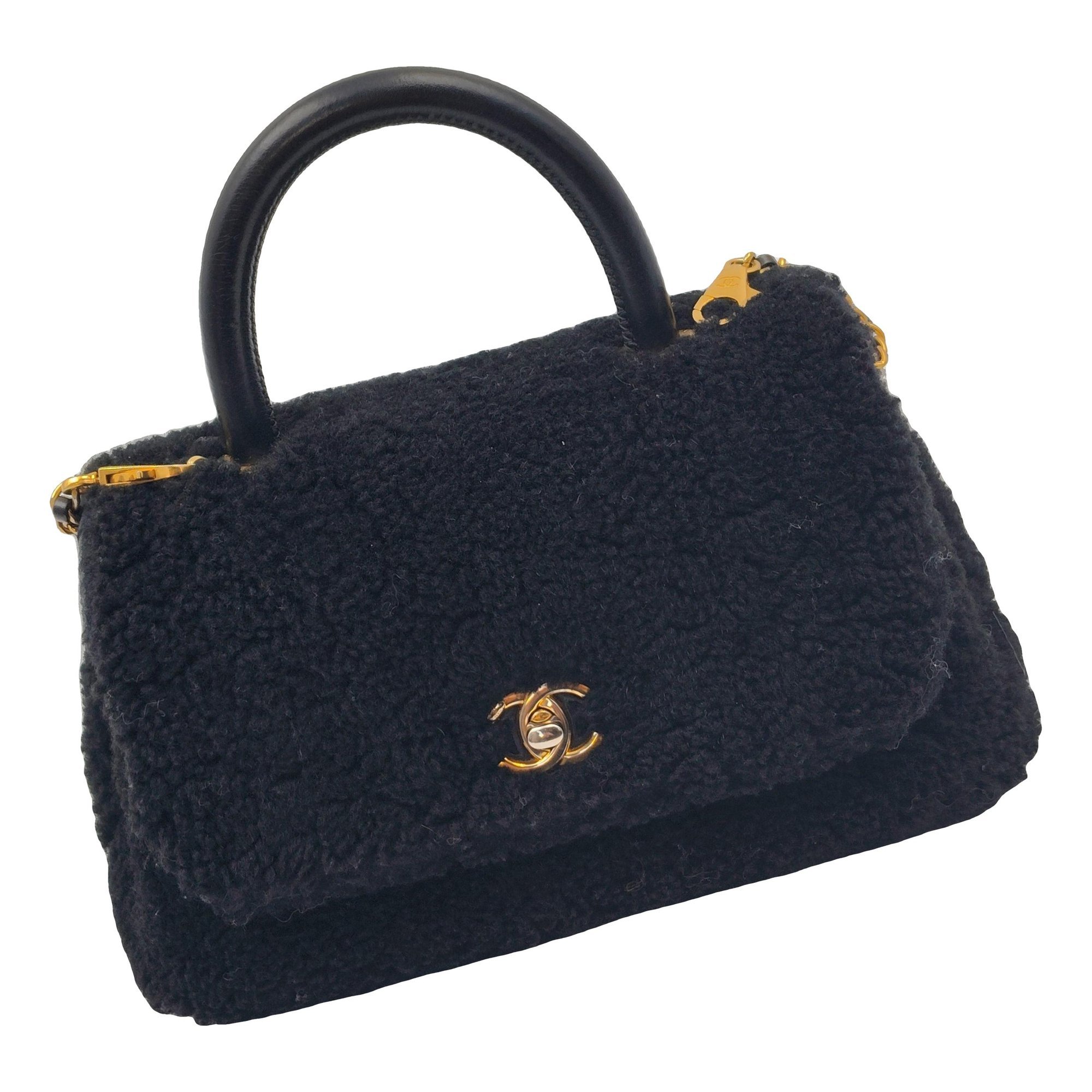 Coco Handle cashmere handbag