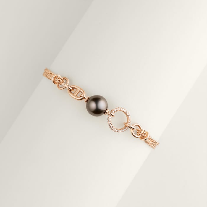 Sans Coloris Hermès Chandra Bracelet, Small Model