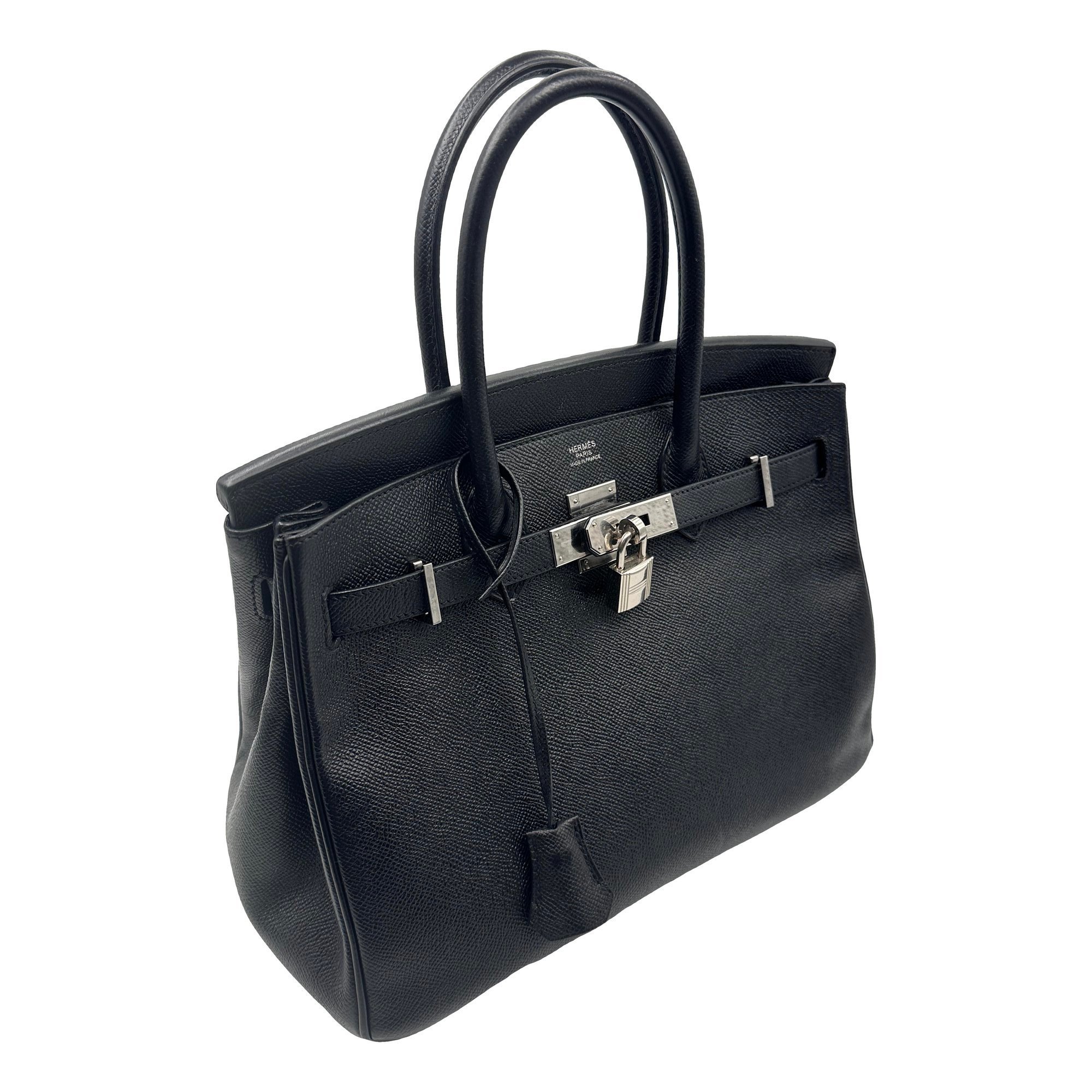 Hermes Birkin 30 Handbag Black Epsom Leather 2014