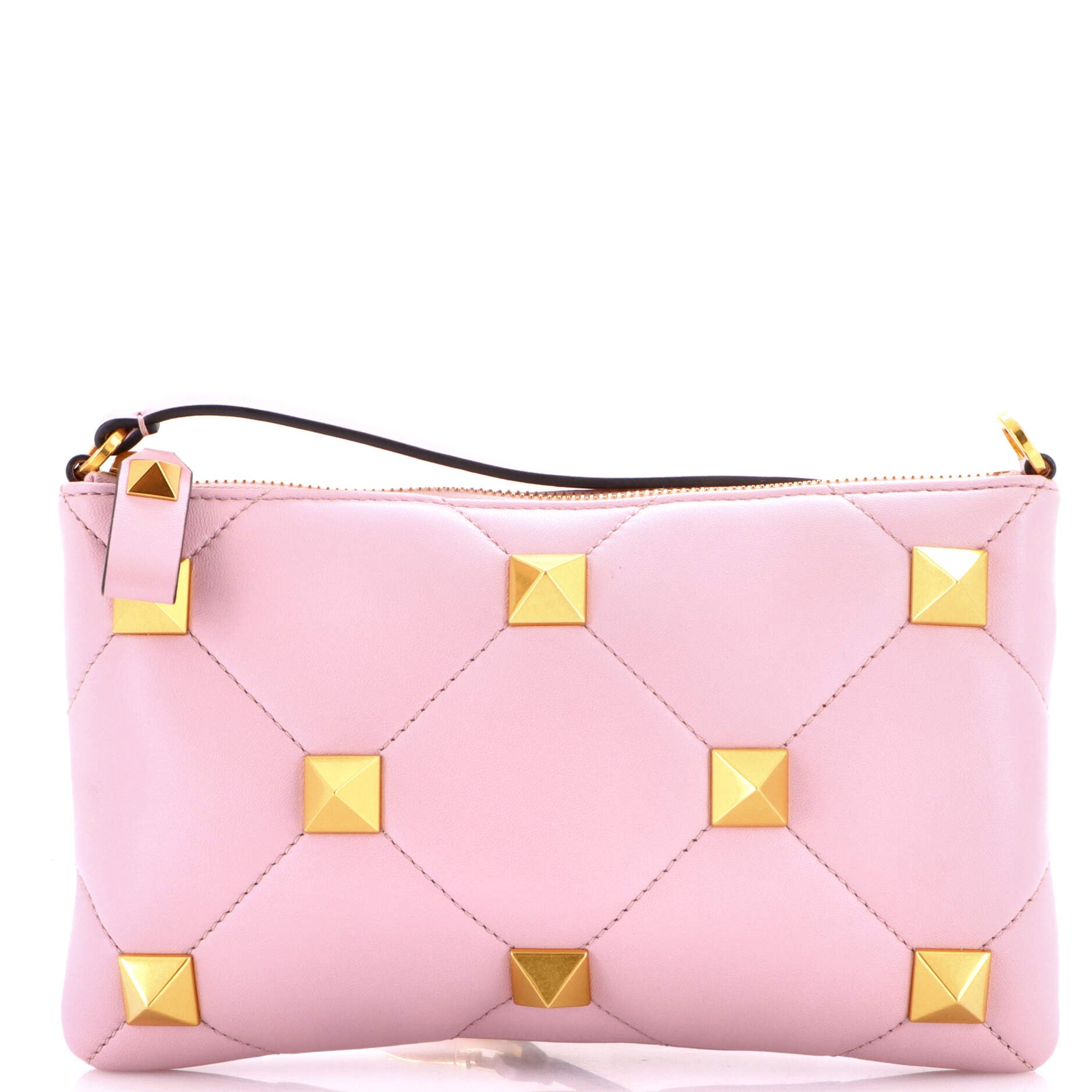 Roman Stud Zip Pochette Quilted Leather Mini